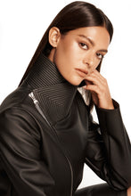 Load image into Gallery viewer, desserto cactus asymmetric hemp silk reversible zip jacket