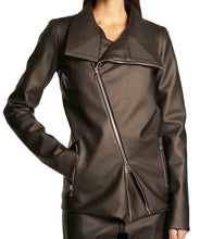 Load image into Gallery viewer, desserto cactus asymmetric hemp silk reversible zip jacket
